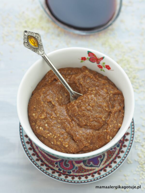 Krem sezamowy z karobem bez mleka bez glutenu Mama Alergika Gotuje